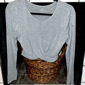 Altar’d state revival long sleeve cropped twist front top